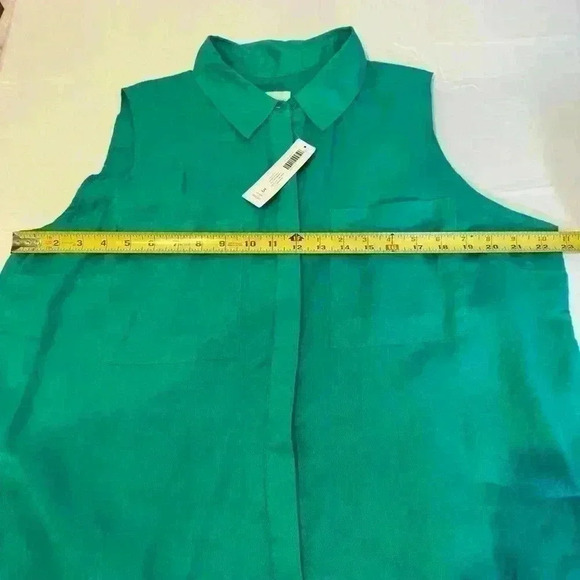 NWT Chico’s 100% Linen Side-Slit Tunic in Congo Green (Size XL/3) - Picture 14 of 16